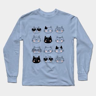 Cute Cat Set, Cute Cats and Kittens Long Sleeve T-Shirt